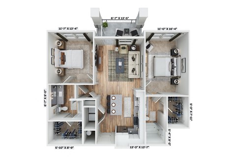 a 3 bedroom floor plan with a bedroom and a living room